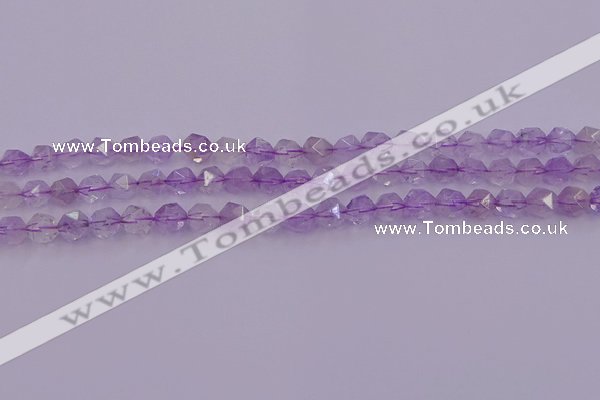 CNA730 15.5 inches 6mm faceted nuggets light lavender amethyst beads