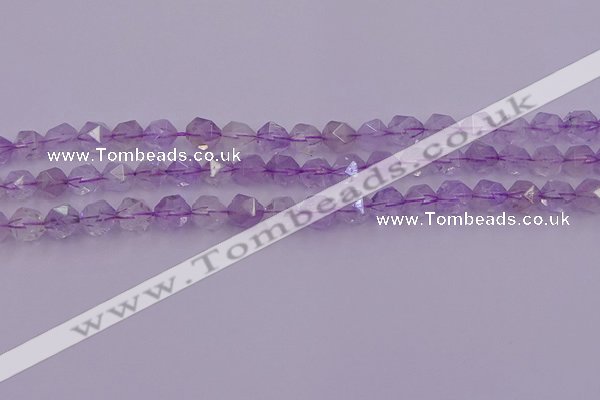 CNA731 15.5 inches 8mm faceted nuggets light lavender amethyst beads