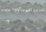 CNC103 15 inches 12mm faceted nuggets white crystal beads