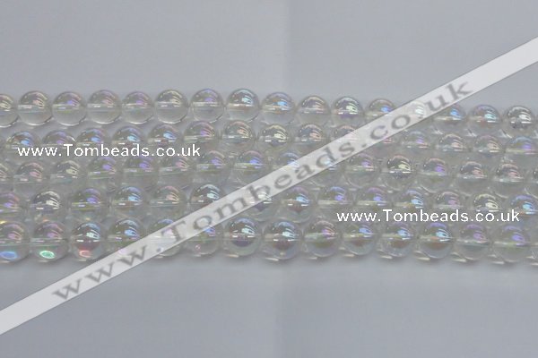 CNC203 15.5 inches 10mm round AB-color white crystal beads