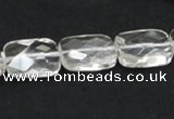 CNC25 13*18mm faceted rectangle grade AB natural white crystal beads