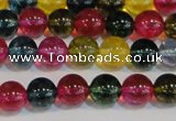 CNC452 15.5 inches 8mm round dyed natural white crystal beads