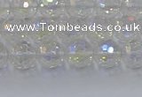 CNC600 15.5 inches 4mm faceted round plated natural white crystal beads