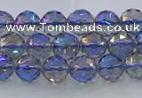 CNC663 15.5 inches 6mm faceted round plated natural white crystal beads