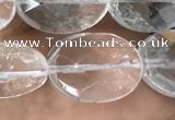 CNC764 15.5 inches 12*16mm faceted oval white crystal beads