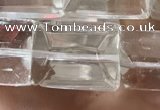 CNC813 15.5 inches 15*20mm faceted rectangle white crystal beads
