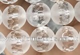 CNC851 15.5 inches 8mm faceted round white crystal beads