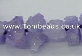 CNG1543 15.5 inches 6*8mm - 15*20mm nuggets plated druzy quartz beads