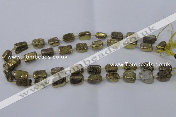 CNG2001 15.5 inches 8*12mm - 10*15mm nuggets plated quartz beads