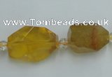 CNG240 10*15mm - 20*22mm faceted nuggets citrine gemstone beads
