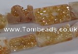 CNG3155 15.5 inche 8*15mm - 11*20mm freeform plated druzy agate beads
