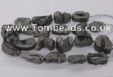 CNG3290 25*30mm - 28*45mm freeform plated druzy agate beads