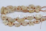 CNG3374 20*30mm - 30*45mm freeform plated druzy agate beads
