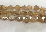 CNG3547 15*20mm - 20*25mm nuggets plated rough white crystal beads