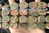 CNG3707 15.5 inches 15*20mm oval rough unakite gemstone beads