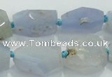 CNG404 15.5 inches 15*20mm - 18*30mm faceted nuggets blue chalcedony beads