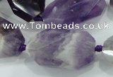 CNG482 15.5 inches 20*30mm twisted & faceted nuggets amethyst beads