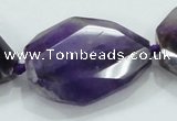 CNG484 15.5 inches 28*35mm twisted & faceted nuggets amethyst beads