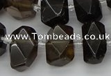 CNG5215 15.5 inches 12*16mm - 15*20mm faceted nuggets smoky quartz beads