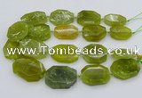 CNG5358 15.5 inches 20*30mm - 35*45mm faceted freeform lemon jade beads