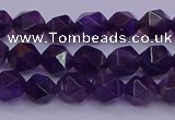 CNG5491 15.5 inches 6mm faceted nuggets amethyst gemstone beads