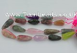 CNG5741 15*35mm - 18*45mm faceted teardrop mixed gemstone beads