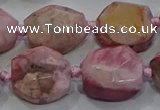 CNG5933 10*12mm - 10*14mm faceted freeform rhodochrosite beads