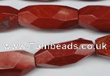 CNG602 12*28mm - 14*32mm faceted rice red jasper nugget beads