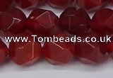 CNG6024 15.5 inches 12mm faceted nuggets red agate beads