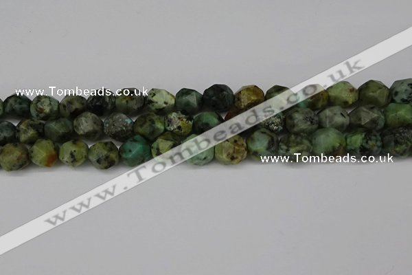 CNG6110 15.5 inches 8mm faceted nuggets African turquoise beads