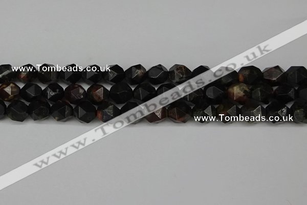CNG6194 15.5 inches 10mm faceted nuggets plum blossom jade beads