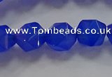 CNG6510 15.5 inches 10mm faceted nuggets blue agate beads