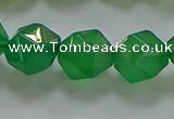 CNG6515 15.5 inches 12mm faceted nuggets green agate beads