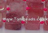 CNG6931 15.5 inches 8*12mm - 10*16mm nuggets strawberry quartz beads