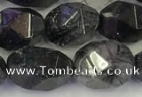 CNG6957 10*12mm - 12*16mm faceted nuggets black rutilated quartz beads