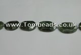 CNG7096 25*35mm - 35*45mm faceted freeform green hair stone beads