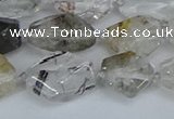 CNG7134 6*10mm - 10*14mm faceted nuggets green ghost quartz beads