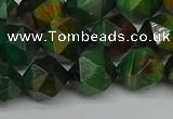 CNG7327 15.5 inches 10mm faceted nuggets green tiger eye beads