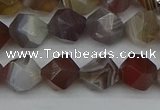 CNG7346 15.5 inches 8mm faceted nuggets botswana agate beads