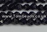 CNG7405 15.5 inches 6mm faceted nuggets blue goldstone beads
