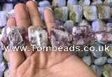 CNG7565 18*25mm - 20*28mm faceted freeform pink tourmaline beads