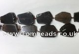 CNG7977 25*30mm - 35*45mm freeform smoky quartz slab beads