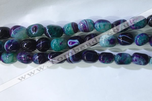 CNG8243 15.5 inches 12*16mm nuggets striped agate beads wholesale