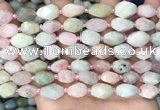 CNG8516 15.5 inches 8*12mm - 10*15mm faceted nuggets morganite beads