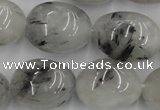 CNG887 15.5 inches 18*25mm nuggets black rutilated quartz beads