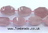 CNG8977 15 inches 25*35mm - 30*40mm faceted nuggets rose quartz beads