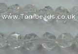 CNG912 15 inches 10mm faceted nuggets white crystal beads