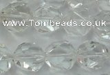 CNG914 15 inches 14mm faceted nuggets white crystal beads