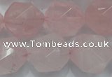CNG924 15 inches 18mm faceted nuggets rose quartz beads