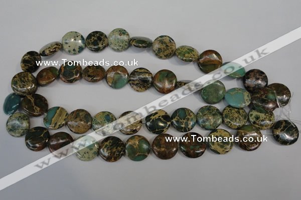 CNI34 15.5 inches 18mm flat round natural imperial jasper beads